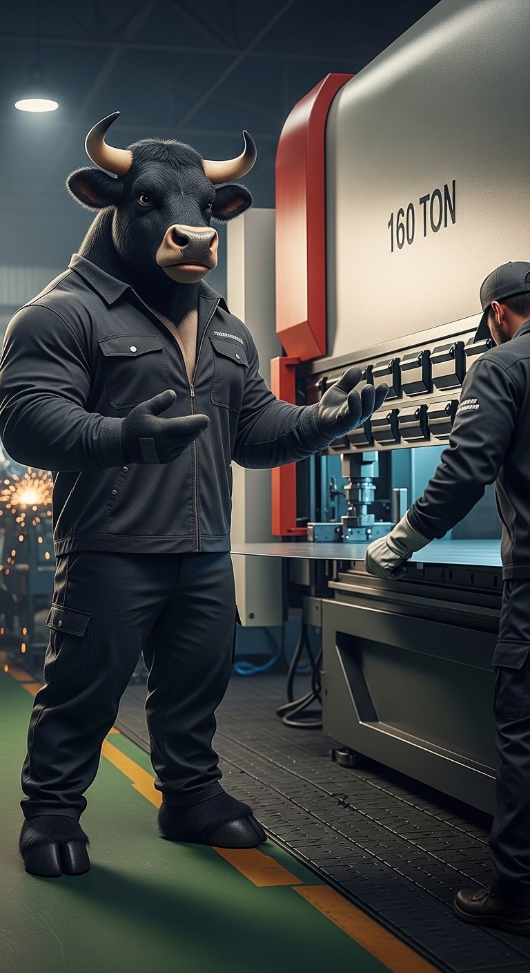 Rangerbull дүр — 160 тонн press brake дэргэд
